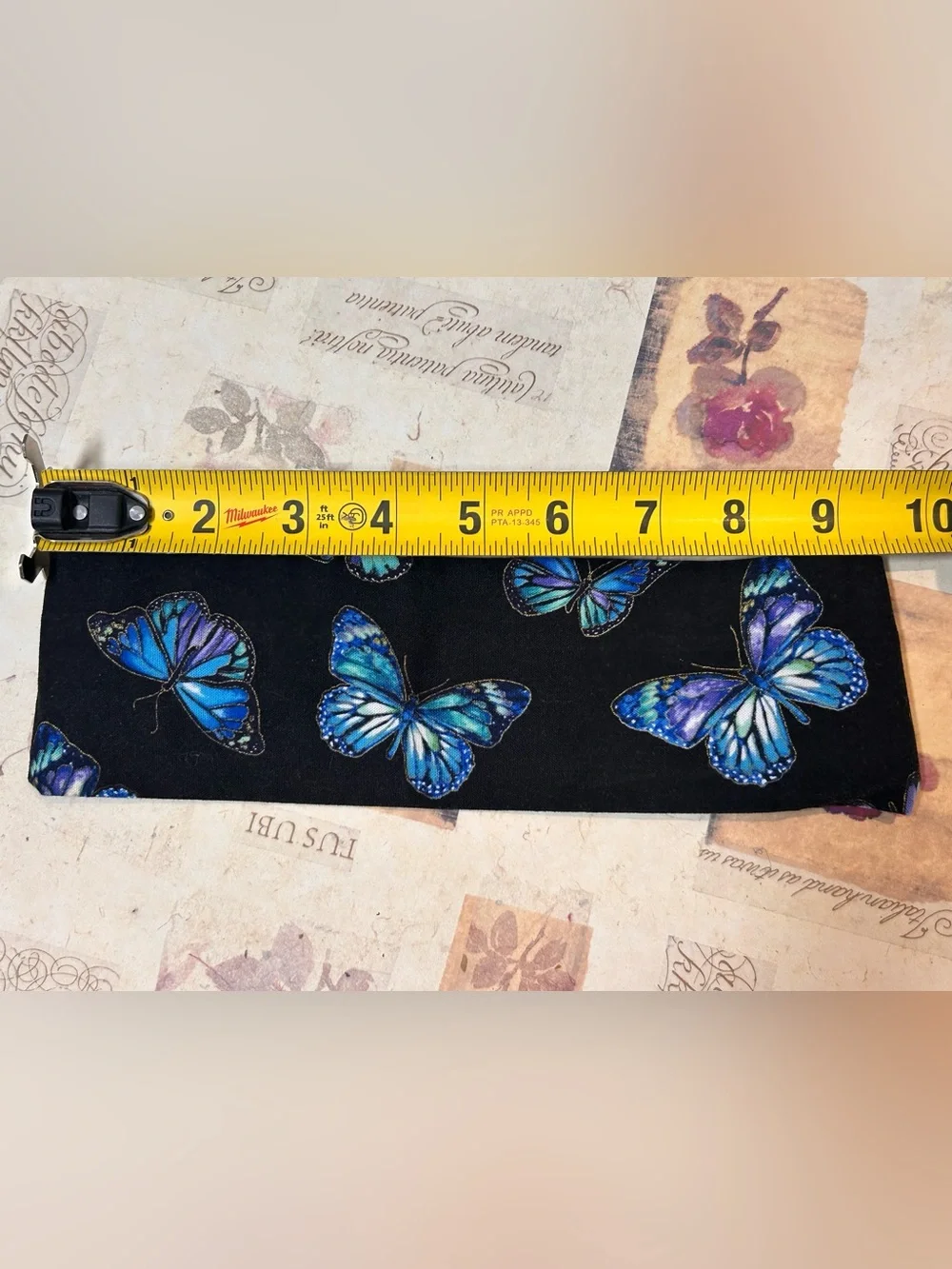 Butterfly Headband Black Blue Print - Picture 4 of 5